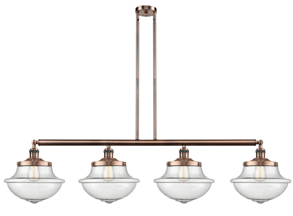 Oxford - 4 Light - 54 inch - Antique Copper - Stem Hung - Island Light