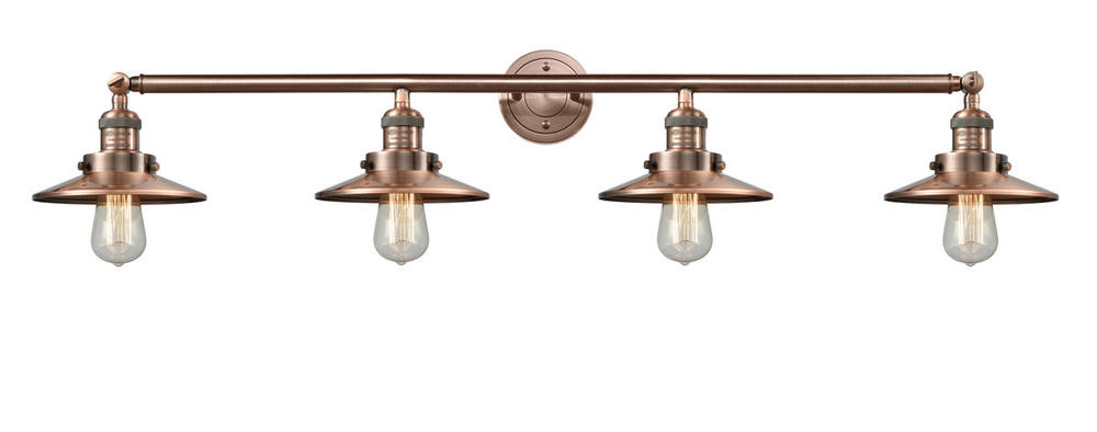 Railroad - 4 Light - 44 inch - Antique Copper - Adjustable Bath Vanity Light