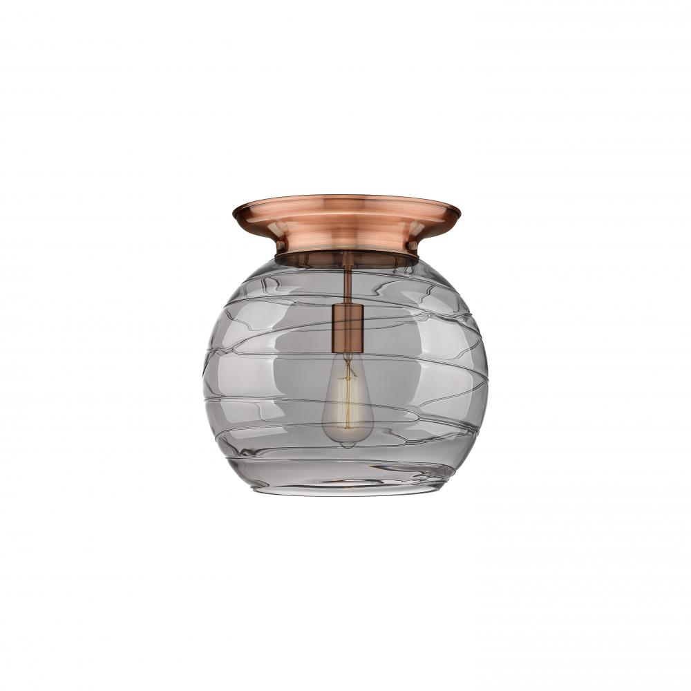 Athens Deco Swirl - 1 Light - 14 inch - Antique Copper - Flush Mount