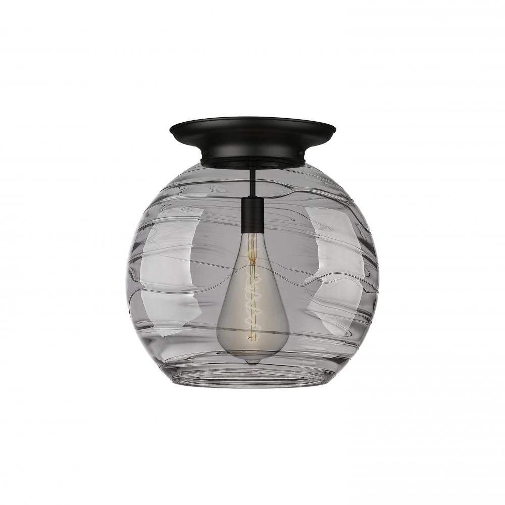Athens Deco Swirl - 1 Light - 18 inch - Matte Black - Flush Mount
