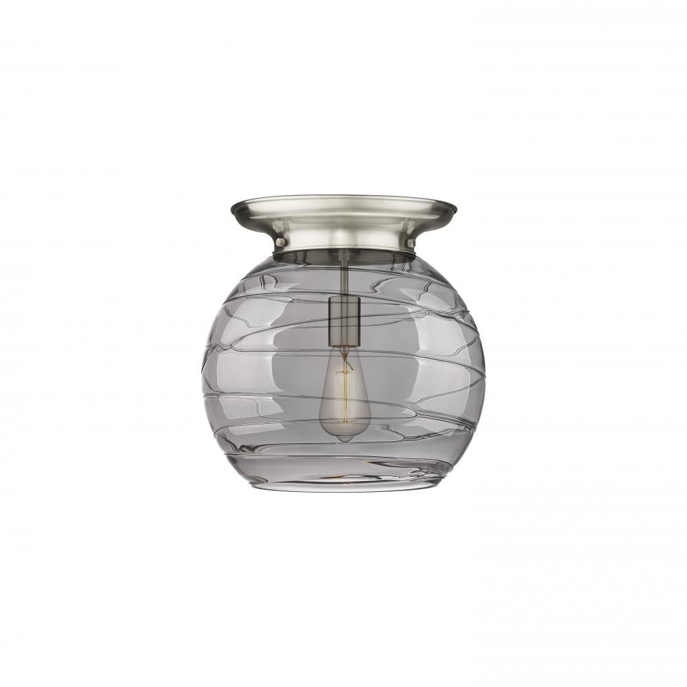 Athens Deco Swirl - 1 Light - 14 inch - Satin Nickel - Flush Mount