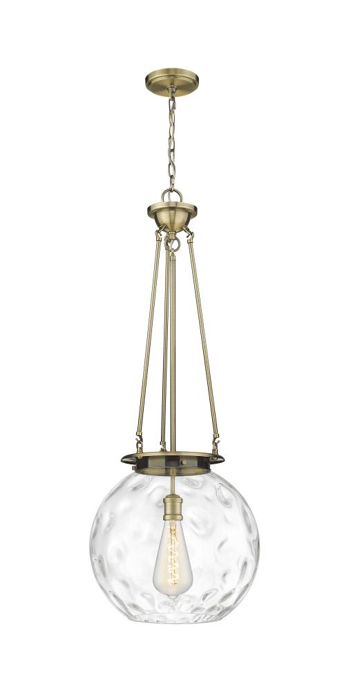 Athens Water Glass - 1 Light - 16 inch - Black Antique Brass - Chain Hung - Pendant