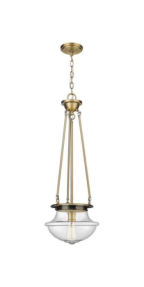 Oxford - 1 Light - 12 inch - Brushed Brass - Pendant