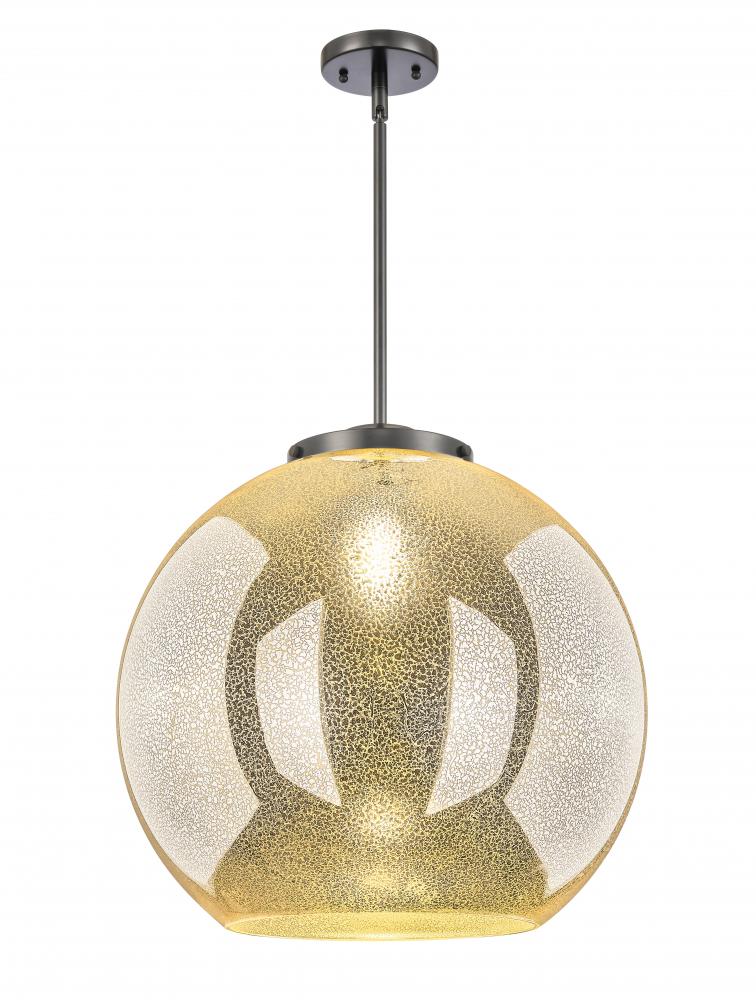 Athens - 1 Light - 18 inch - Matte Black - Stem Hung - Pendant