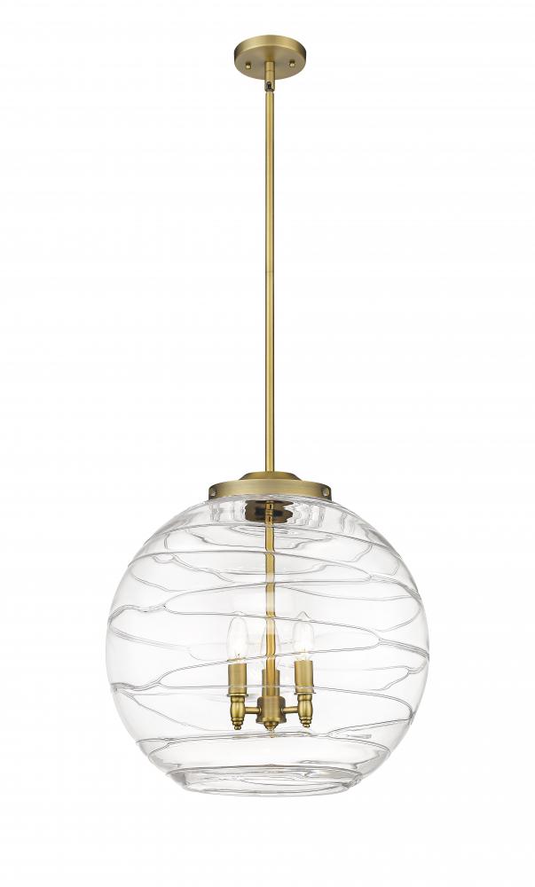Athens Deco Swirl - 3 Light - 18 inch - Brushed Brass - Stem hung - Pendant
