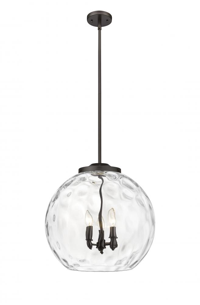 Athens Water Glass - 3 Light - 18 inch - Oil Rubbed Bronze - Stem hung - Pendant