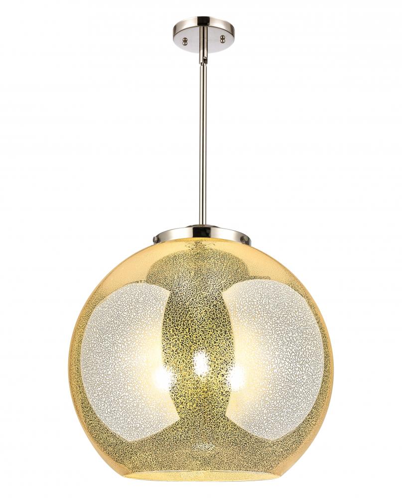 Athens - 3 Light - 18 inch - Polished Nickel - Stem hung - Pendant