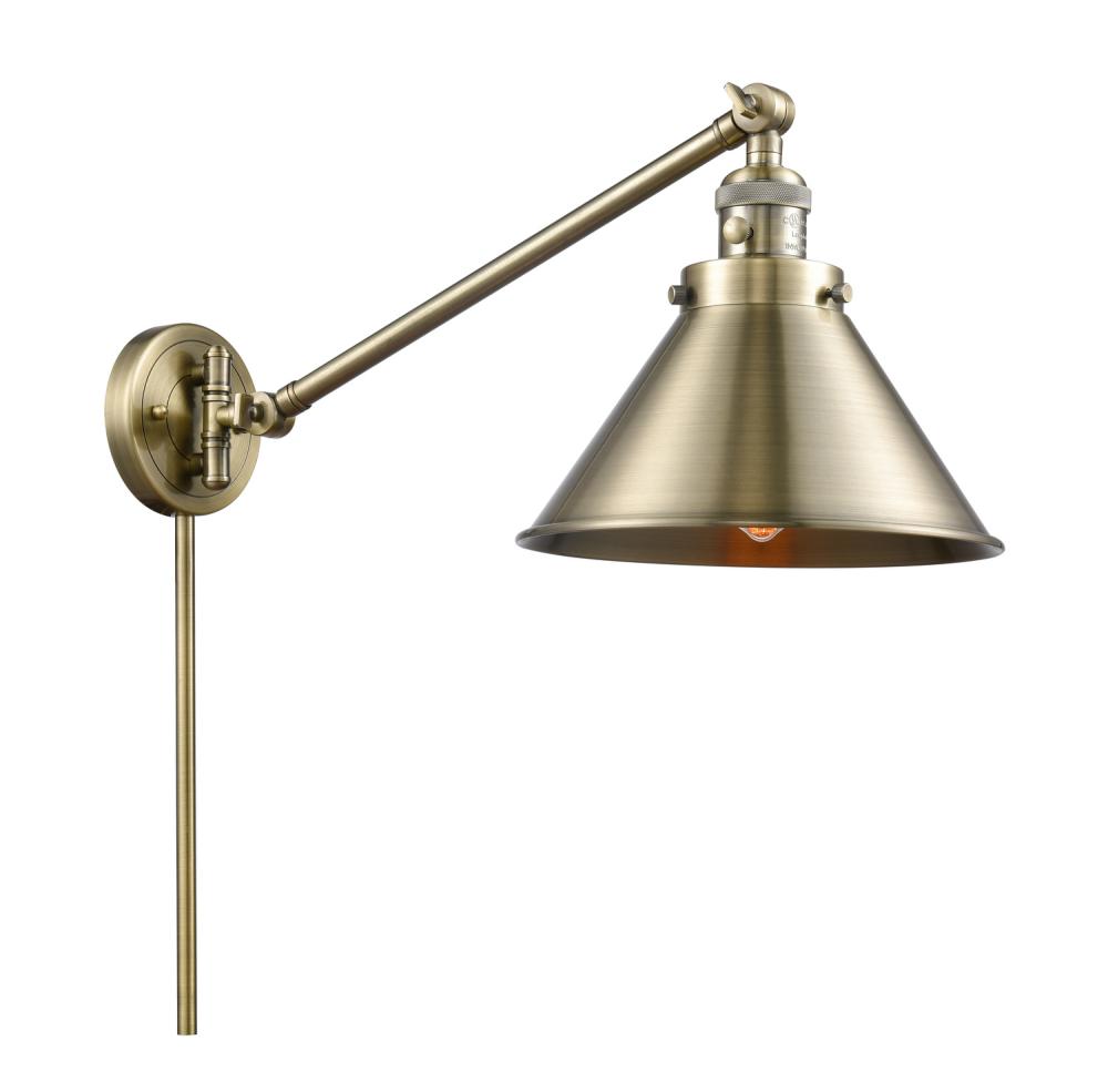 Briarcliff - 1 Light - 10 inch - Antique Brass -Adjustable Swing Arm