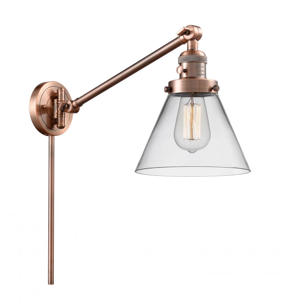 Cone - 1 Light - 8 inch - Antique Copper -Adjustable Swing Arm