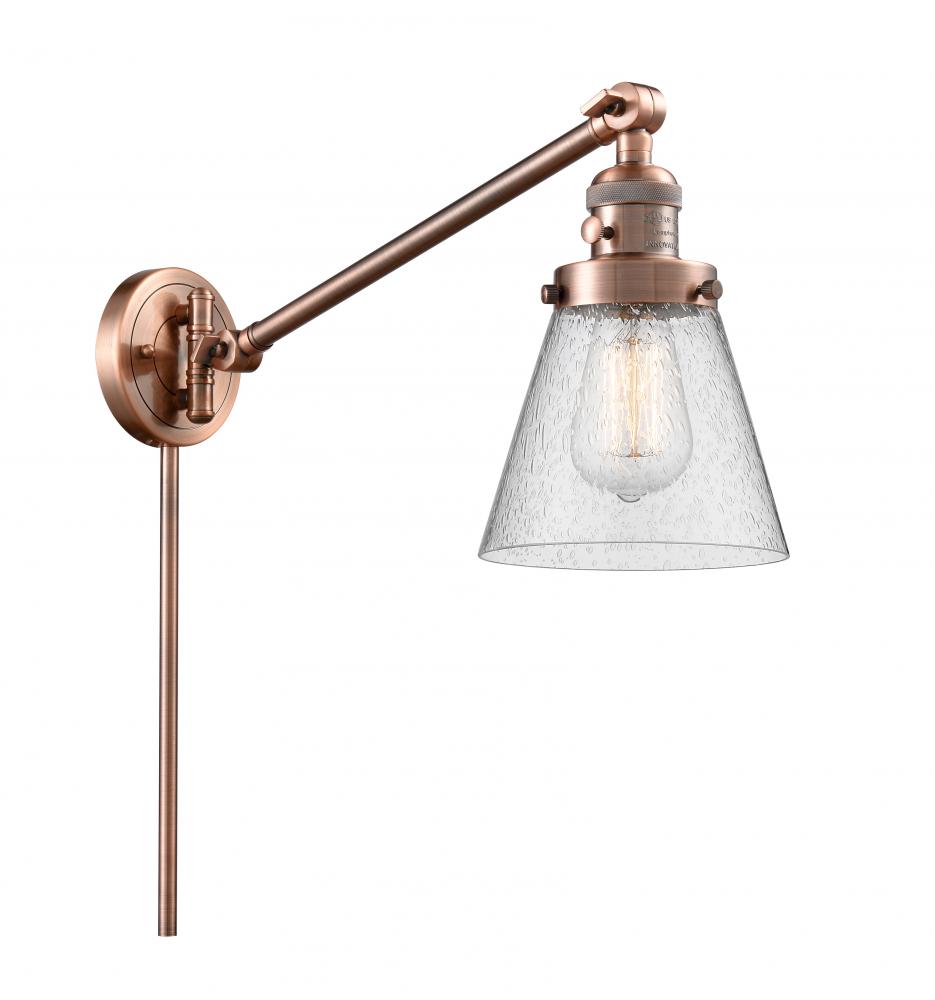 Cone - 1 Light - 8 inch - Antique Copper -Adjustable Swing Arm
