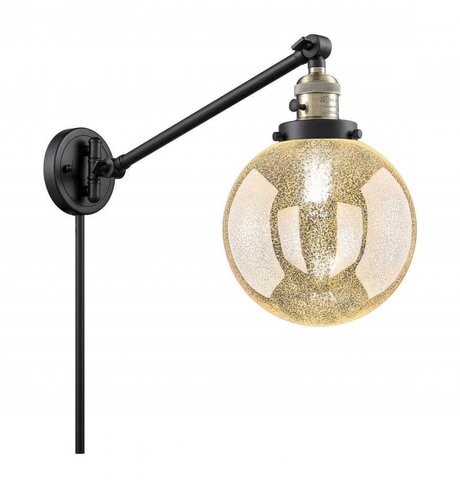 Beacon - 1 Light - 8 inch - Black Antique Brass -Adjustable Swing Arm