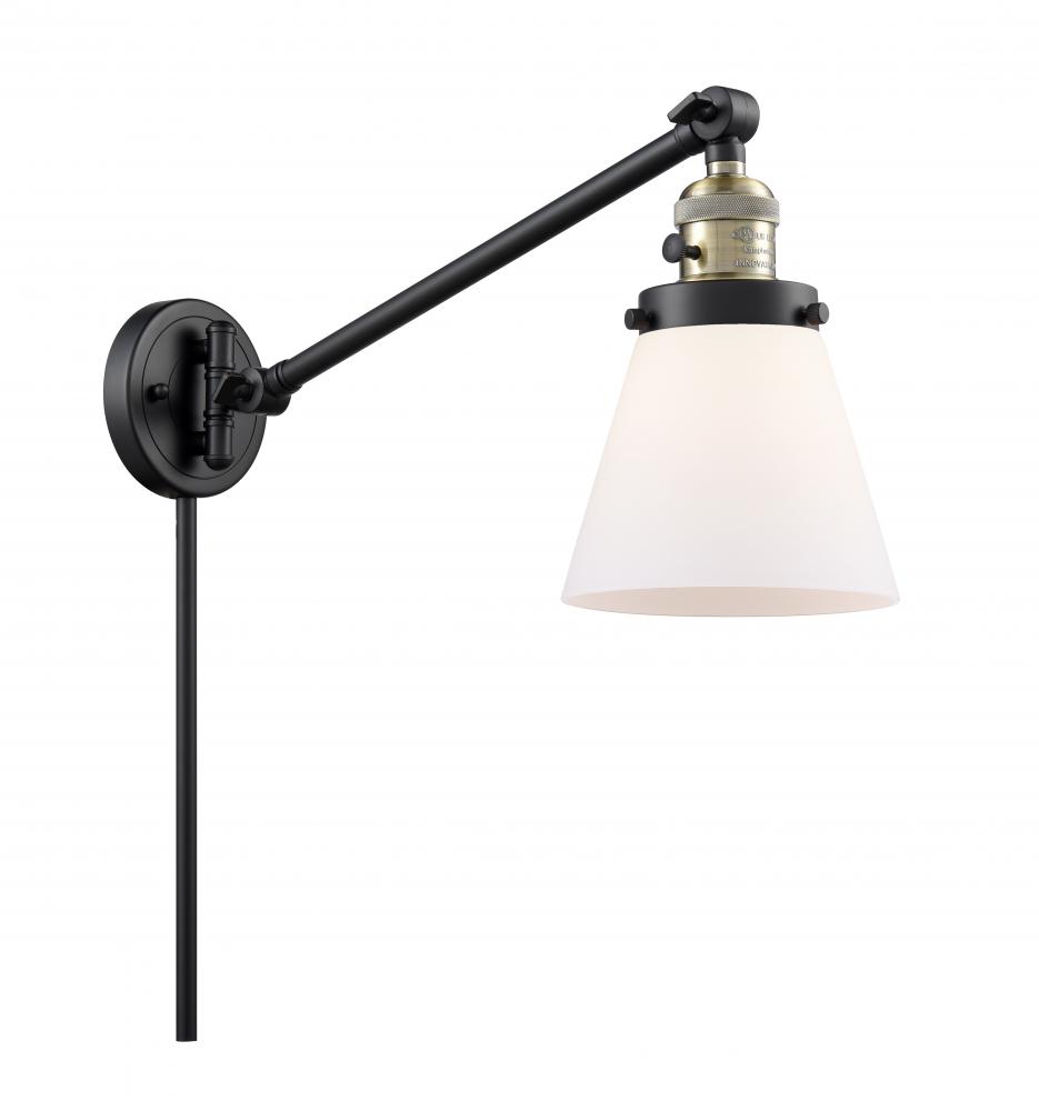 Cone - 1 Light - 8 inch - Black Antique Brass -Adjustable Swing Arm