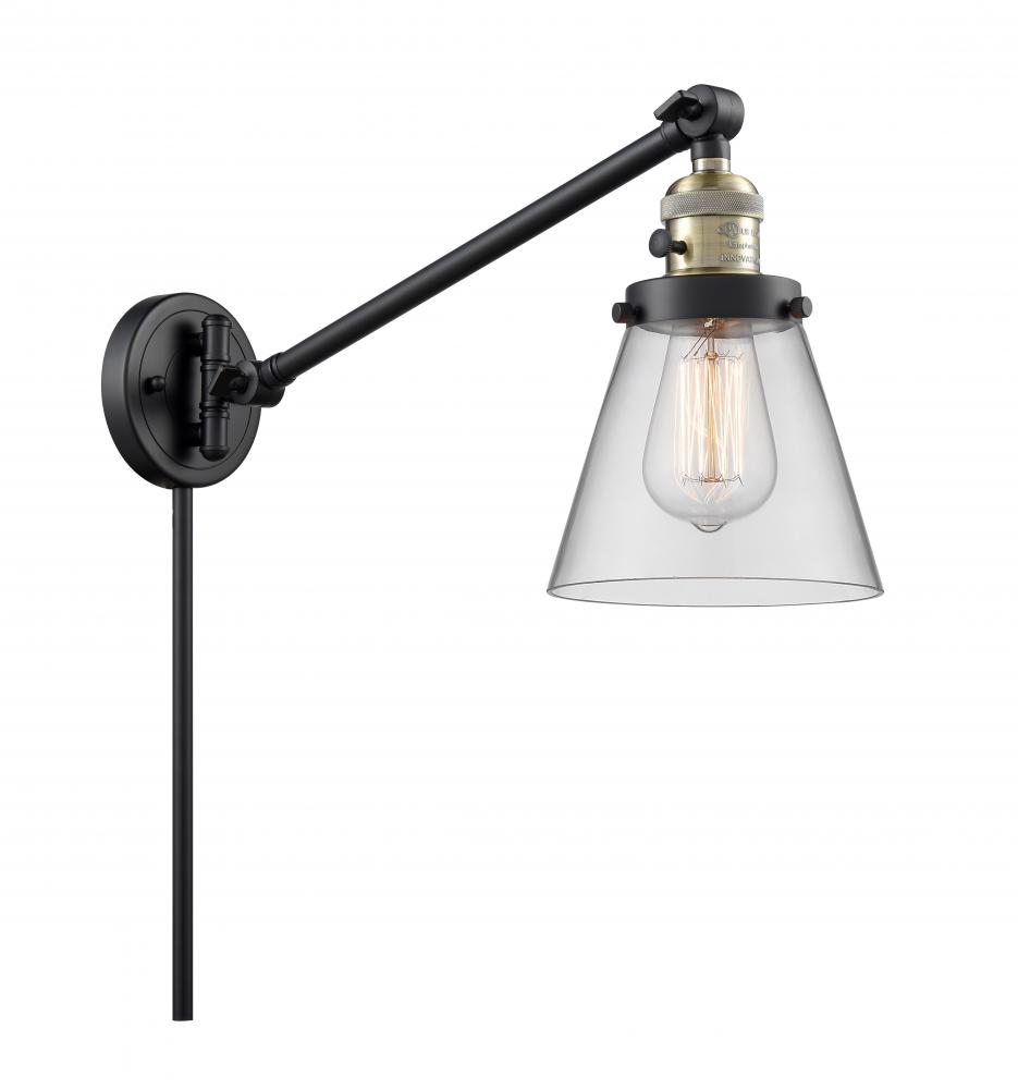 Cone - 1 Light - 8 inch - Black Antique Brass -Adjustable Swing Arm