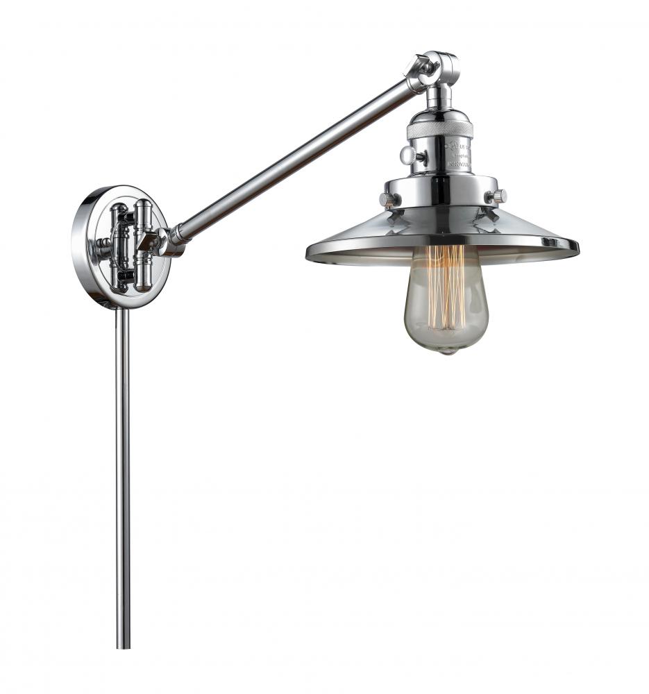 Railroad - 1 Light - 8 inch - Polished Chrome -Adjustable Swing Arm