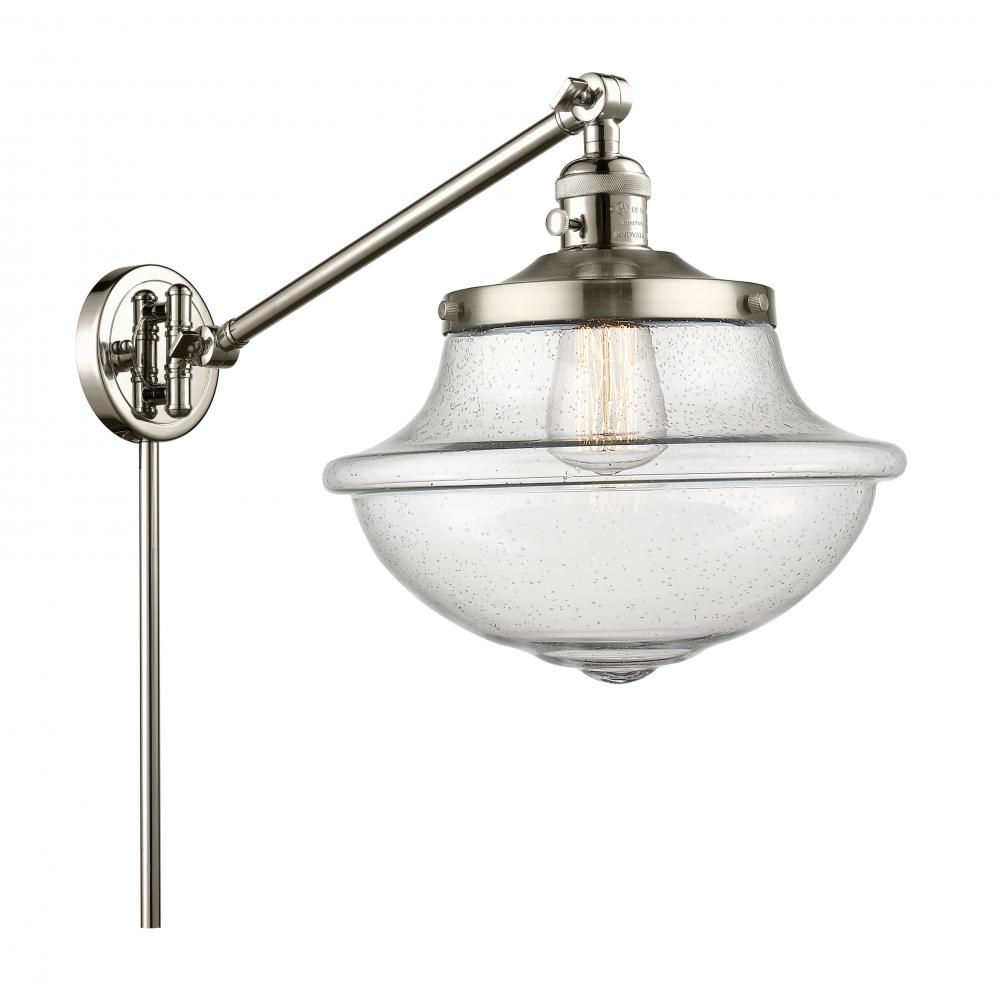 Oxford - 1 Light - 12 inch - Polished Nickel -Adjustable Swing Arm
