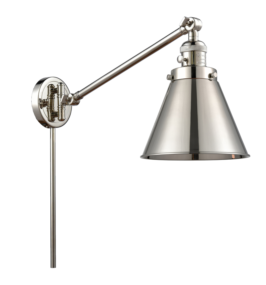 Appalachian - 1 Light - 8 inch - Polished Nickel -Adjustable Swing Arm