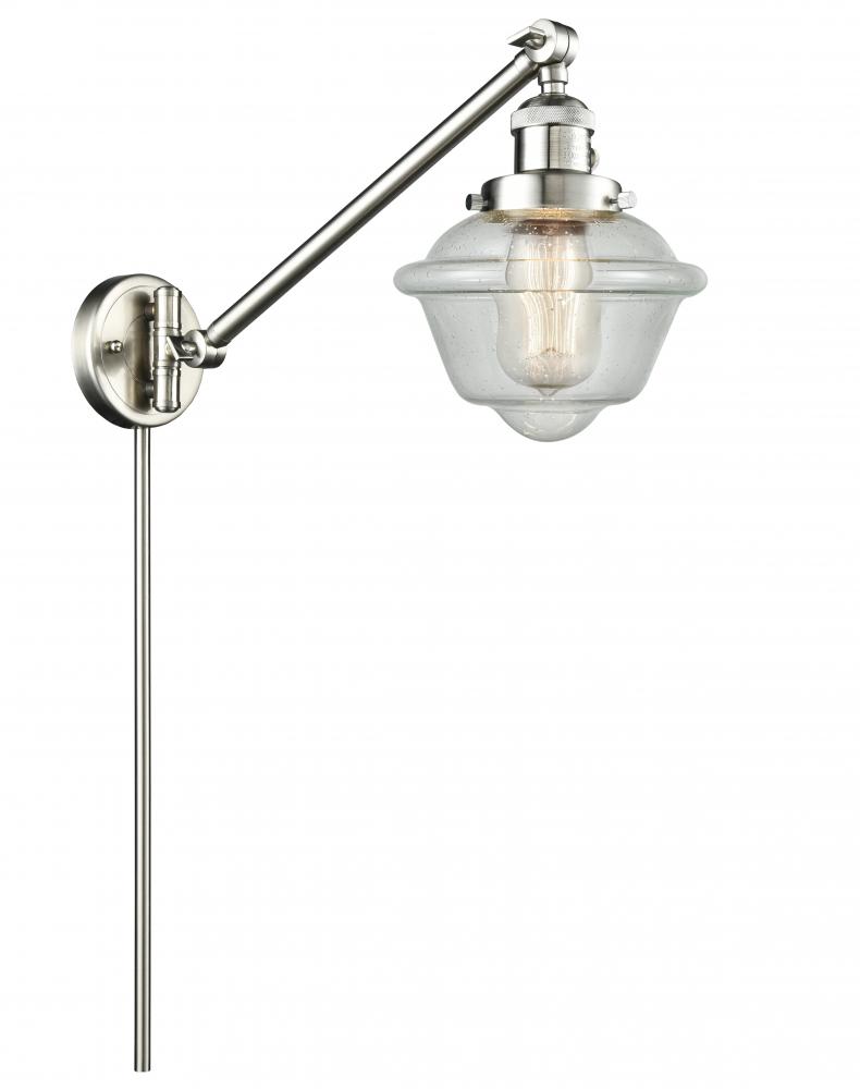Oxford - 1 Light - 8 inch - Brushed Satin Nickel -Adjustable Swing Arm