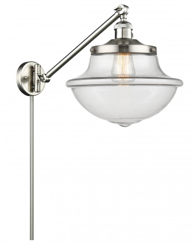 Oxford - 1 Light - 12 inch - Brushed Satin Nickel -Adjustable Swing Arm