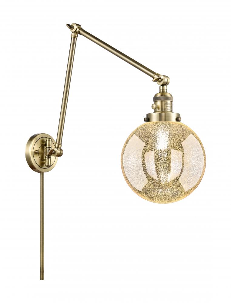Beacon - 1 Light - 8 inch - Antique Brass -Adjustable Swing Arm