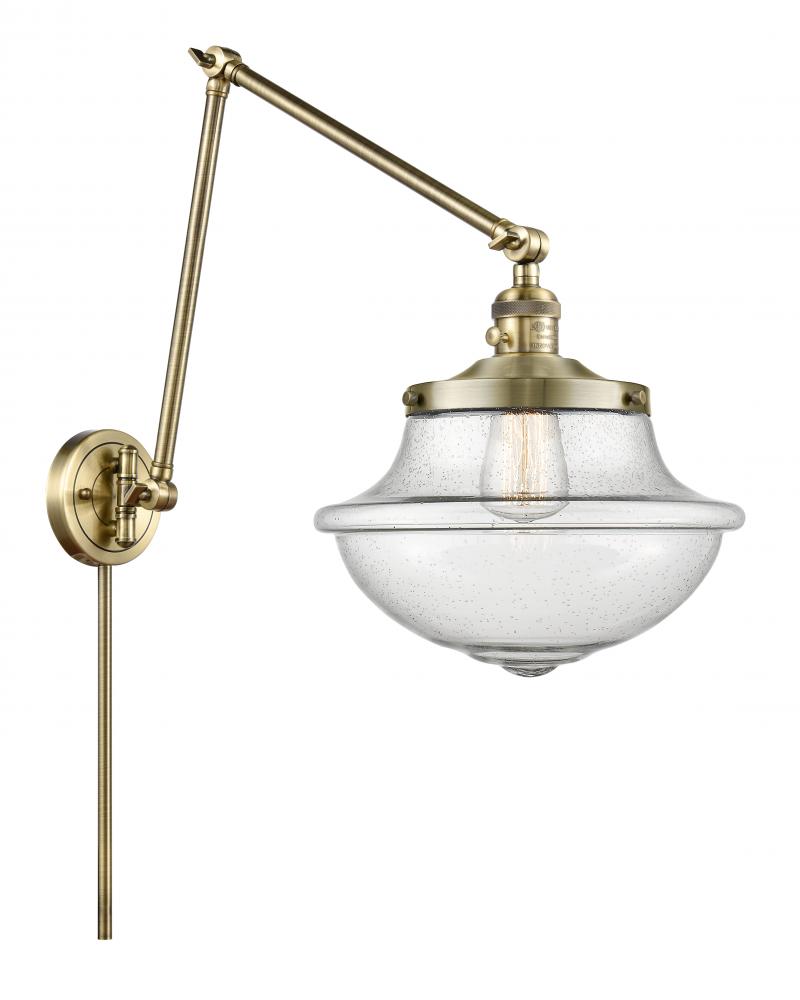 Oxford - 1 Light - 12 inch - Antique Brass -Adjustable Swing Arm