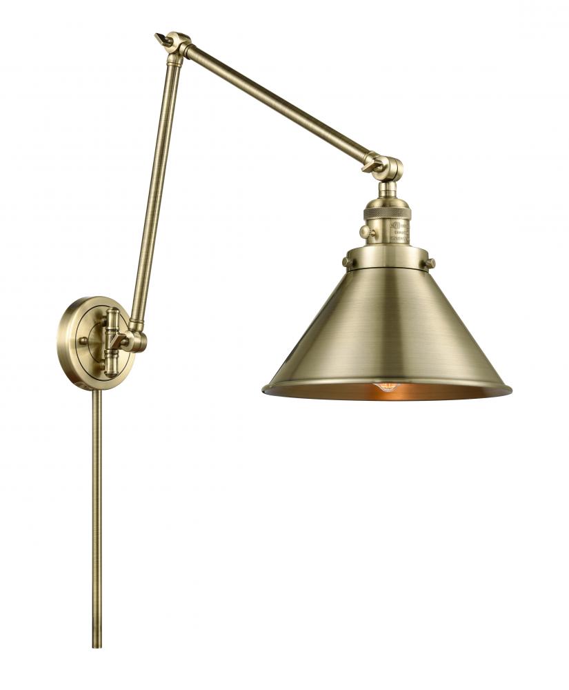 Briarcliff - 1 Light - 10 inch - Antique Brass -Adjustable Swing Arm