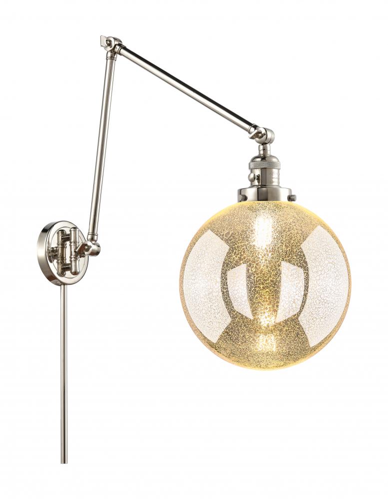 Beacon - 1 Light - 10 inch - Polished Nickel -Adjustable Swing Arm