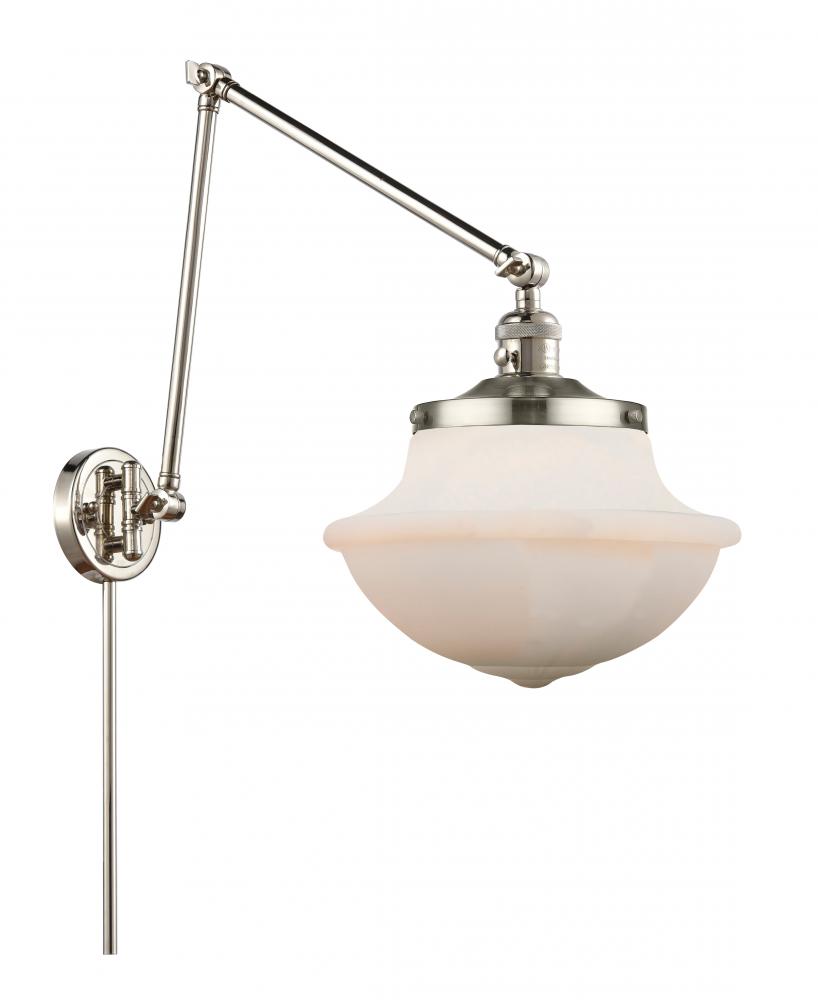 Oxford - 1 Light - 12 inch - Polished Nickel -Adjustable Swing Arm