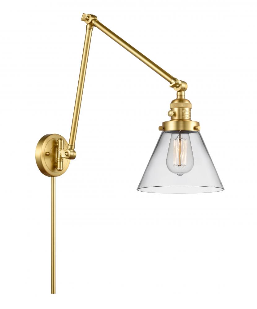 Cone - 1 Light - 8 inch - Satin Gold -Adjustable Swing Arm