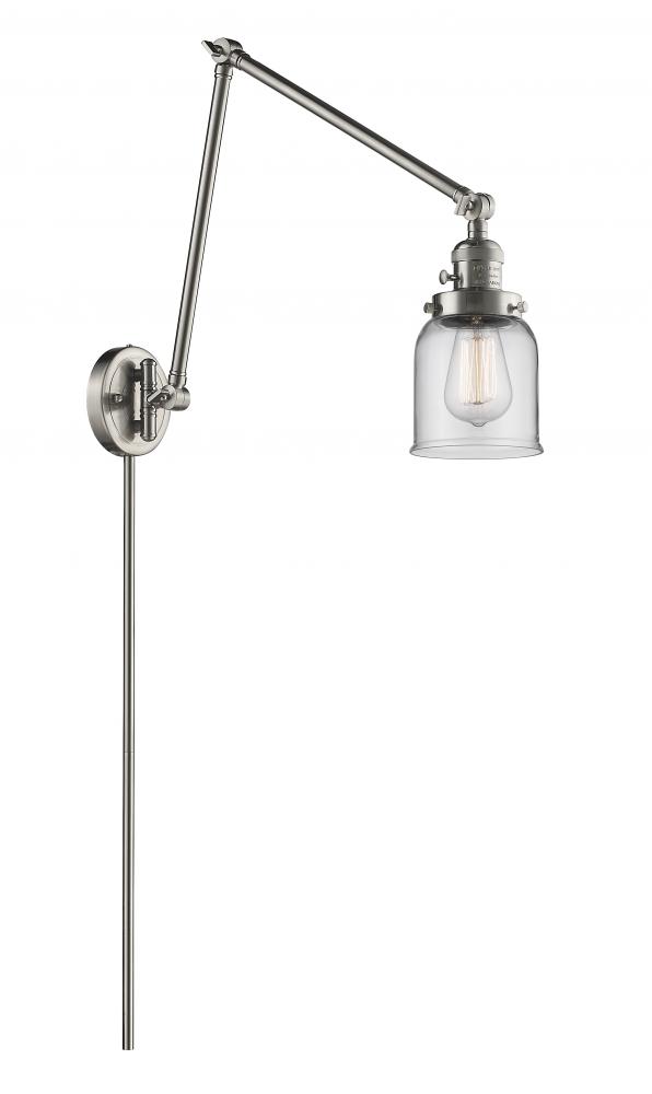 Bell - 1 Light - 8 inch - Brushed Satin Nickel -Adjustable Swing Arm