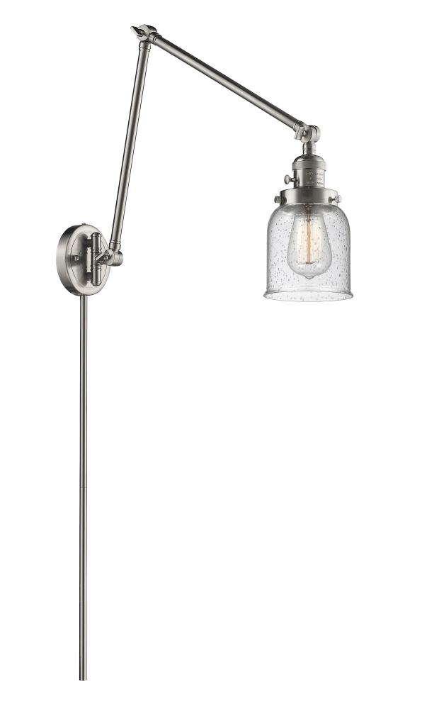 Bell - 1 Light - 8 inch - Brushed Satin Nickel -Adjustable Swing Arm