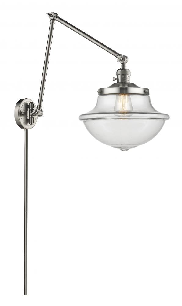 Oxford - 1 Light - 12 inch - Brushed Satin Nickel -Adjustable Swing Arm