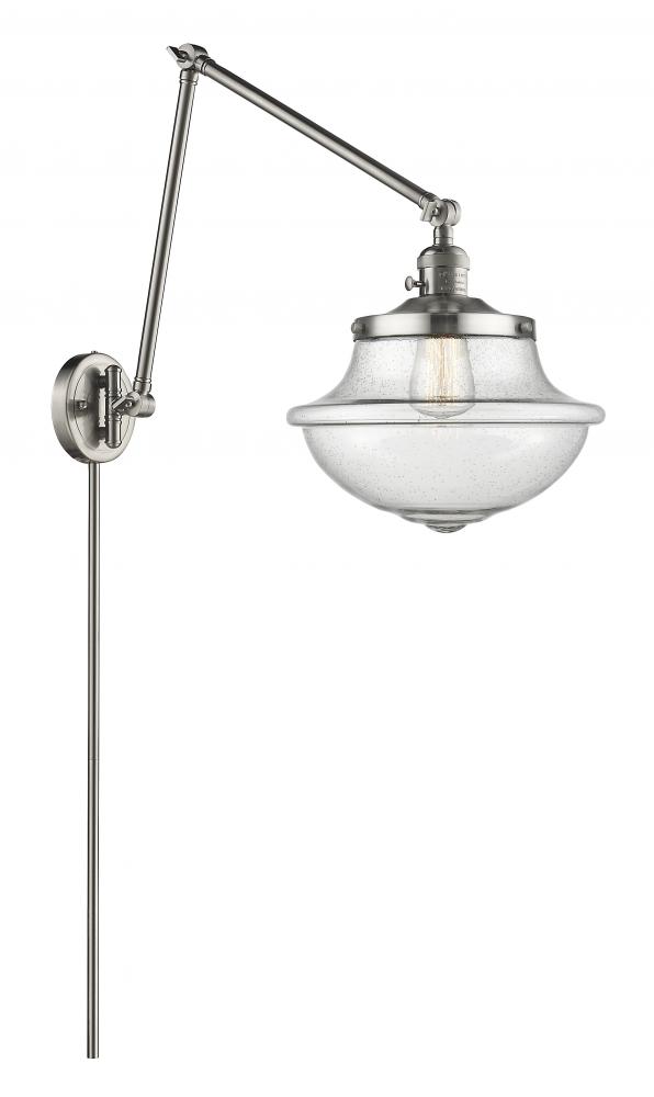 Oxford - 1 Light - 12 inch - Brushed Satin Nickel -Adjustable Swing Arm