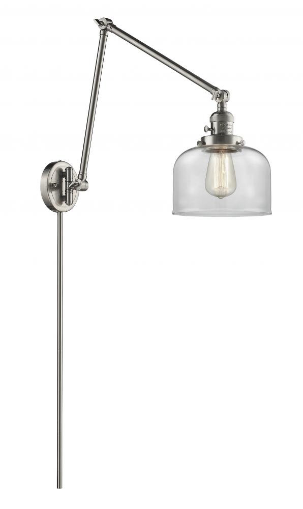 Bell - 1 Light - 8 inch - Brushed Satin Nickel -Adjustable Swing Arm