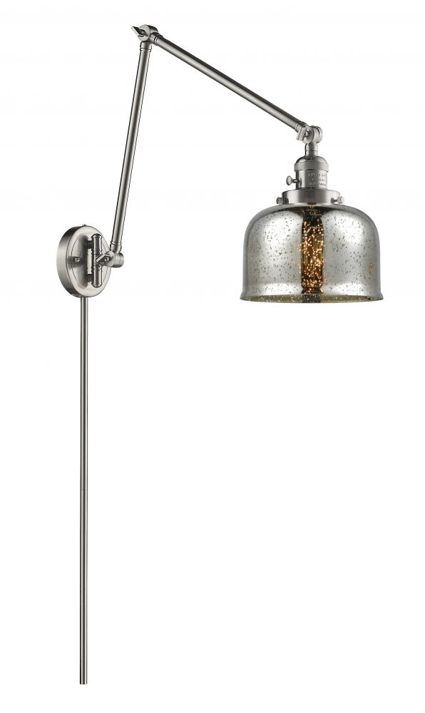 Bell - 1 Light - 8 inch - Brushed Satin Nickel -Adjustable Swing Arm