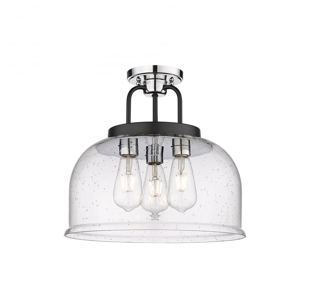 Kahana - 3 Light - 15 inch - Black Polished Chrome - Semi-Flush Mount