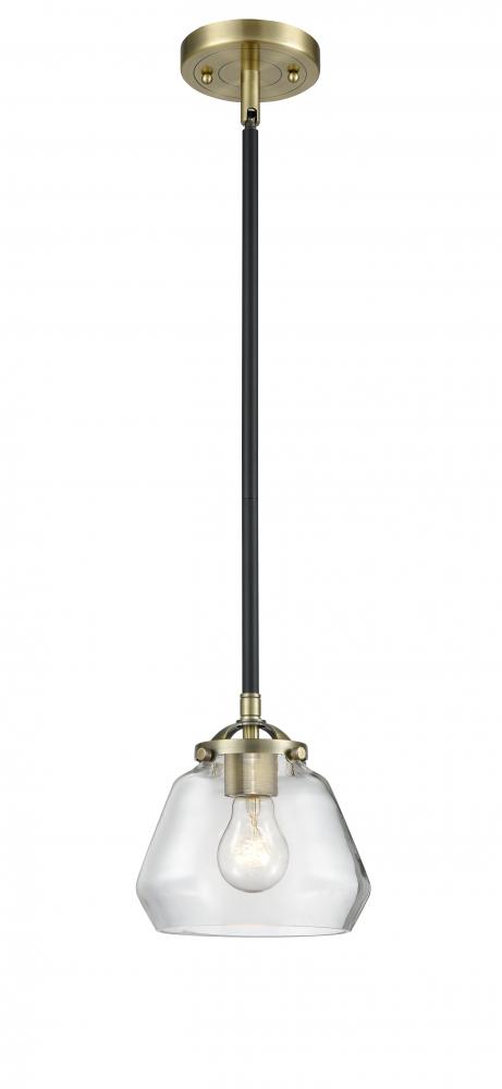 Fulton - 1 Light - 7 inch - Black Antique Brass - Stem hung - Mini Pendant