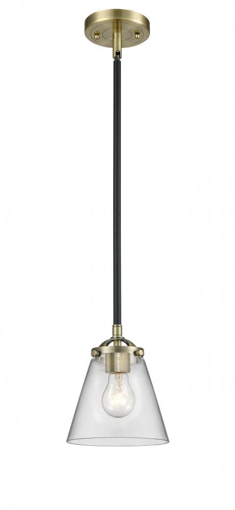 Cone - 1 Light - 6 inch - Black Antique Brass - Stem hung - Mini Pendant