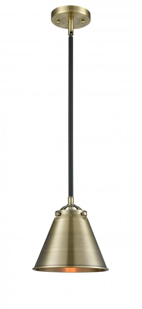 Appalachian - 1 Light - 8 inch - Black Antique Brass - Stem hung - Mini Pendant