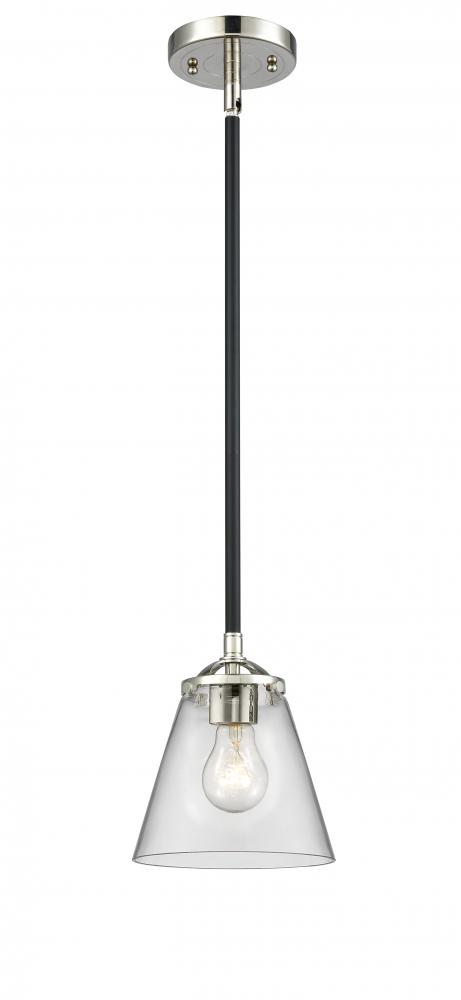 Cone - 1 Light - 6 inch - Black Polished Nickel - Stem hung - Mini Pendant