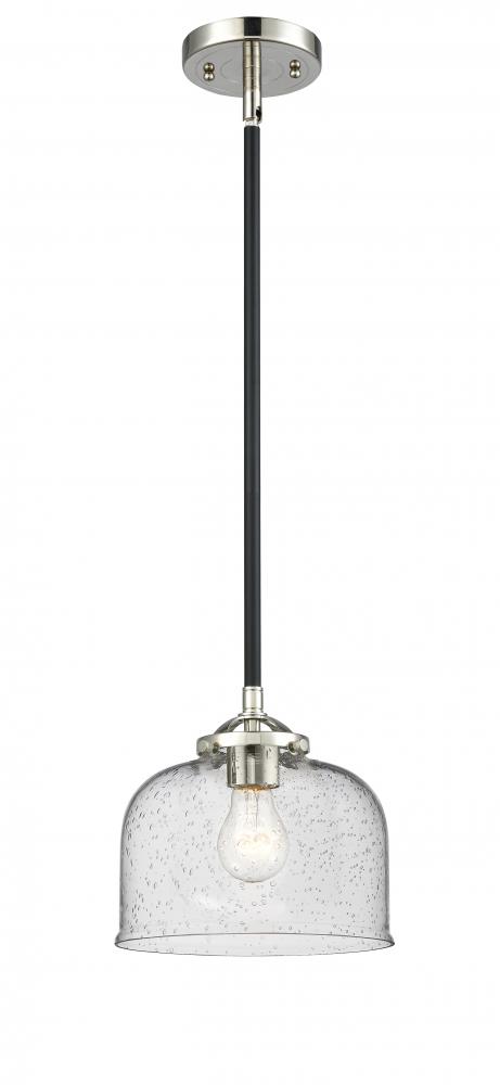 Bell - 1 Light - 8 inch - Black Polished Nickel - Stem hung - Mini Pendant