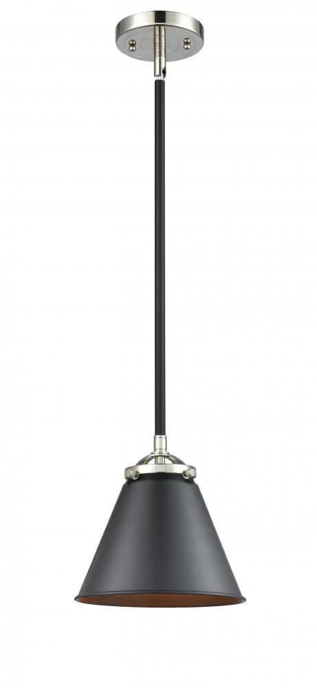 Appalachian - 1 Light - 8 inch - Black Polished Nickel - Stem hung - Mini Pendant