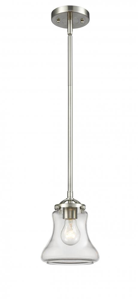 Bellmont - 1 Light - 6 inch - Brushed Satin Nickel - Stem hung - Mini Pendant
