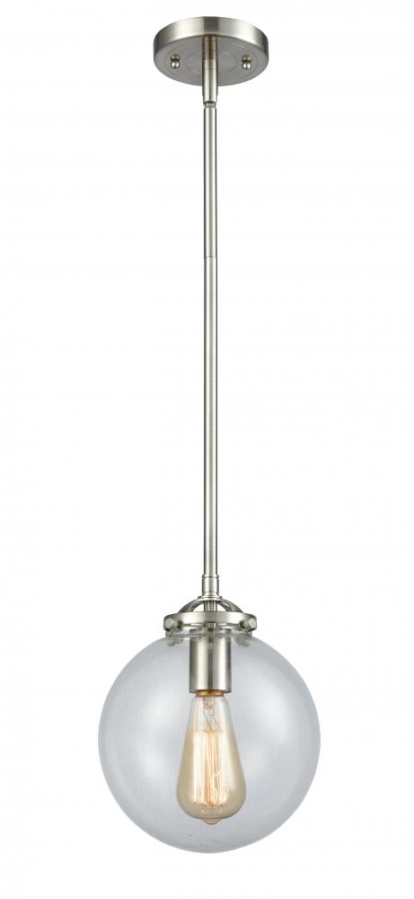Beacon - 1 Light - 8 inch - Brushed Satin Nickel - Stem hung - Mini Pendant
