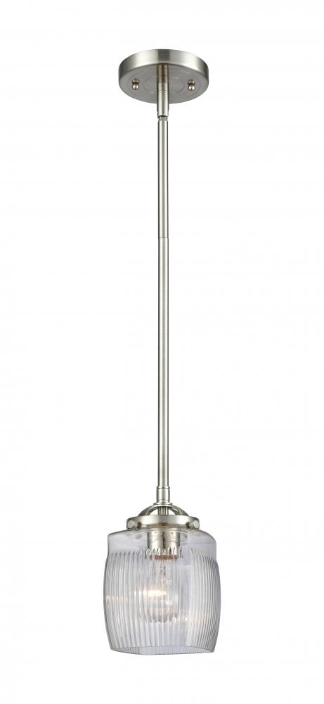 Colton - 1 Light - 6 inch - Brushed Satin Nickel - Stem hung - Mini Pendant