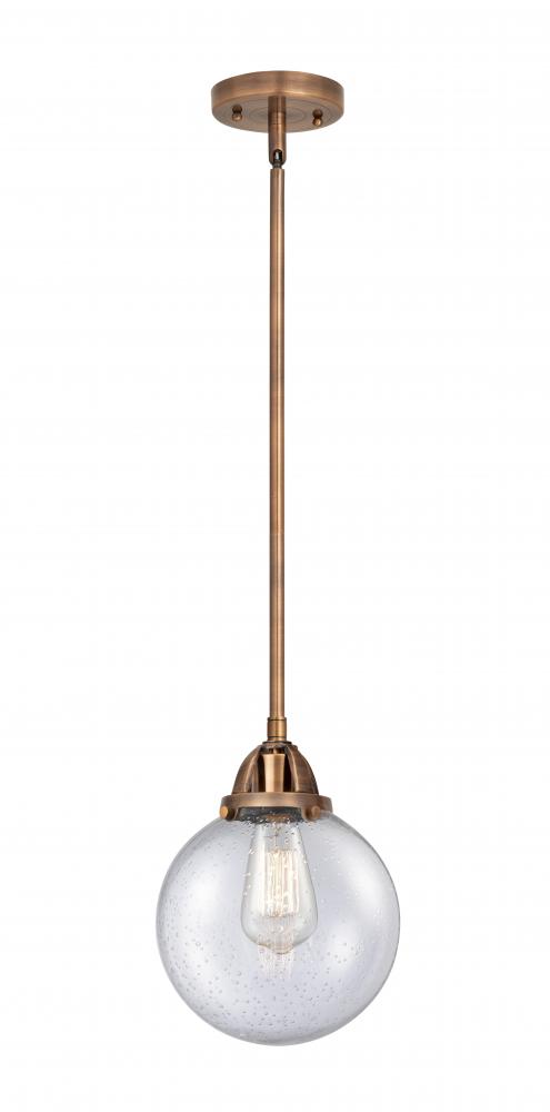 Beacon - 1 Light - 8 inch - Antique Copper - Stem hung - Mini Pendant