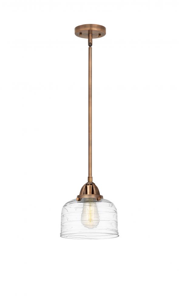 Bell - 1 Light - 8 inch - Antique Copper - Stem hung - Mini Pendant