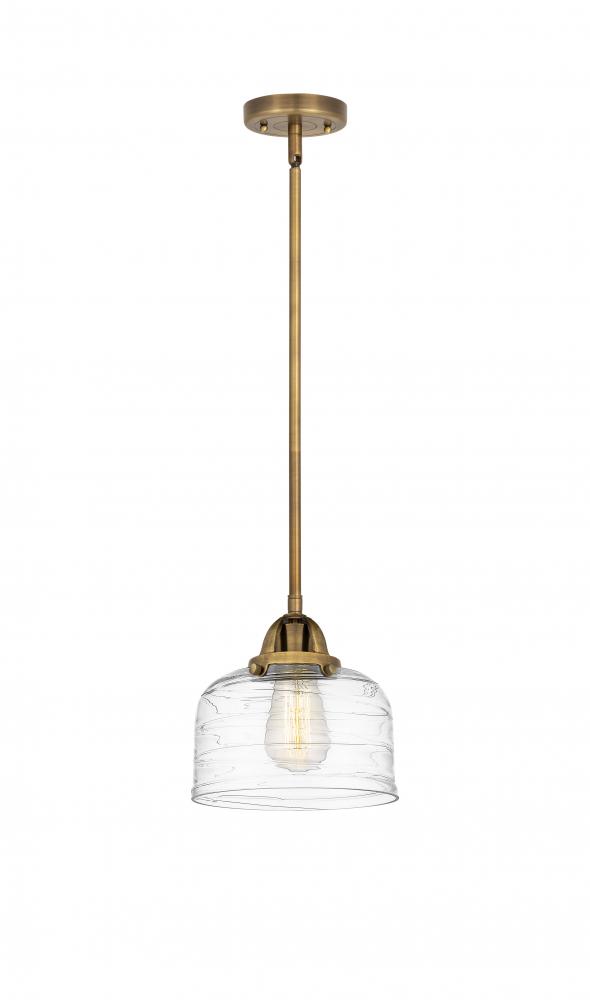 Bell - 1 Light - 8 inch - Brushed Brass - Stem hung - Mini Pendant