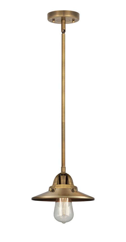 Railroad - 1 Light - 8 inch - Brushed Brass - Stem hung - Mini Pendant