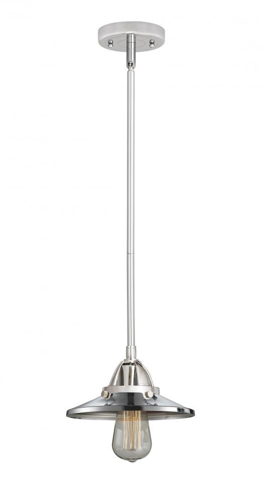 Railroad - 1 Light - 8 inch - Polished Chrome - Stem hung - Mini Pendant