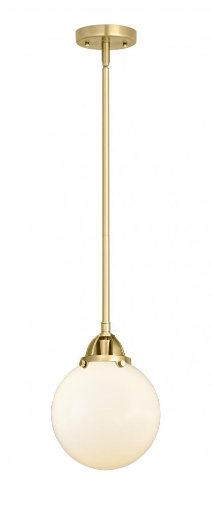 Beacon - 1 Light - 8 inch - Satin Gold - Stem hung - Mini Pendant